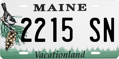 ME license plate 2215SN