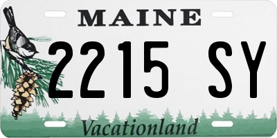 ME license plate 2215SY