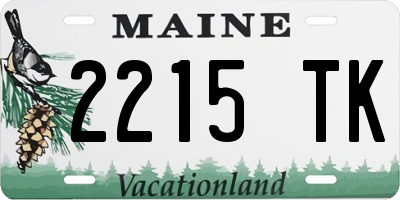 ME license plate 2215TK