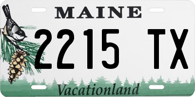 ME license plate 2215TX