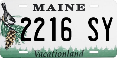 ME license plate 2216SY