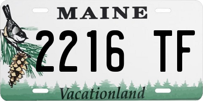 ME license plate 2216TF