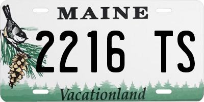 ME license plate 2216TS