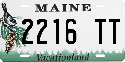 ME license plate 2216TT