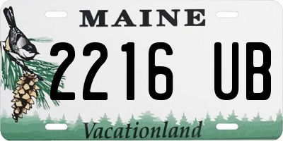 ME license plate 2216UB
