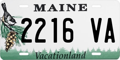ME license plate 2216VA