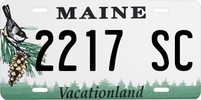 ME license plate 2217SC