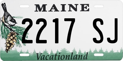 ME license plate 2217SJ