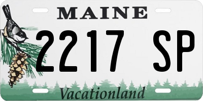 ME license plate 2217SP