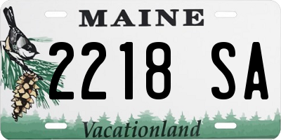 ME license plate 2218SA