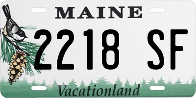 ME license plate 2218SF