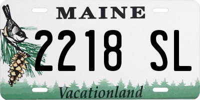 ME license plate 2218SL