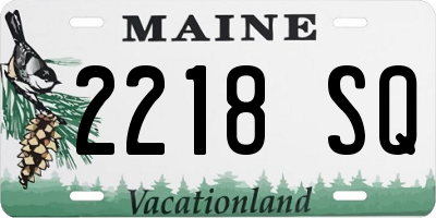 ME license plate 2218SQ