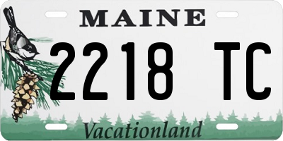 ME license plate 2218TC