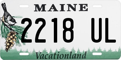 ME license plate 2218UL