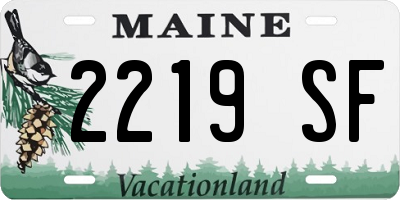 ME license plate 2219SF