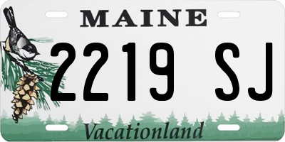 ME license plate 2219SJ