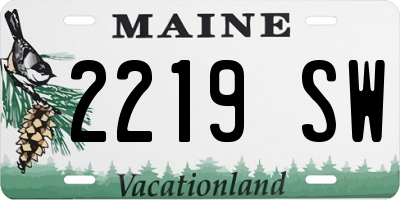 ME license plate 2219SW