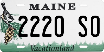 ME license plate 2220SO