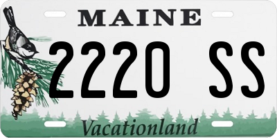 ME license plate 2220SS