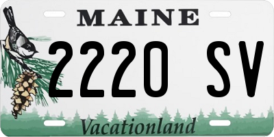ME license plate 2220SV