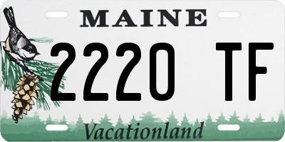 ME license plate 2220TF