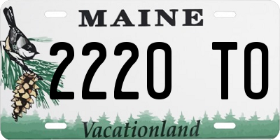 ME license plate 2220TO