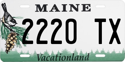 ME license plate 2220TX