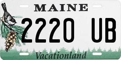 ME license plate 2220UB