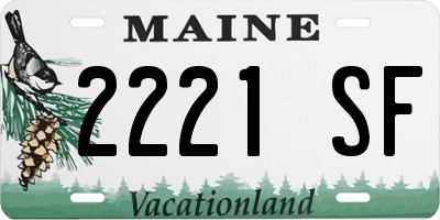 ME license plate 2221SF
