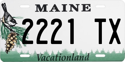 ME license plate 2221TX