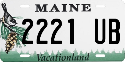 ME license plate 2221UB