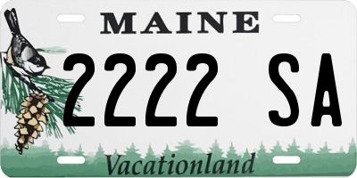 ME license plate 2222SA