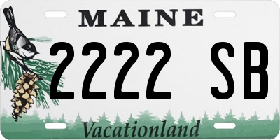 ME license plate 2222SB