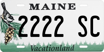 ME license plate 2222SC