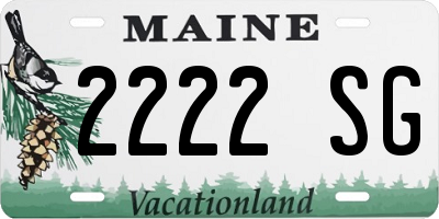 ME license plate 2222SG