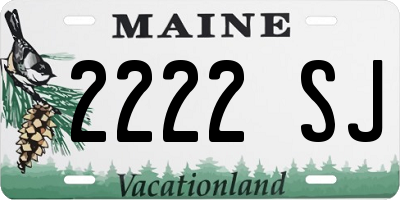 ME license plate 2222SJ