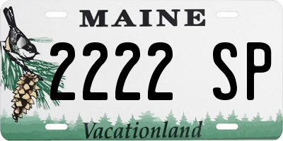 ME license plate 2222SP