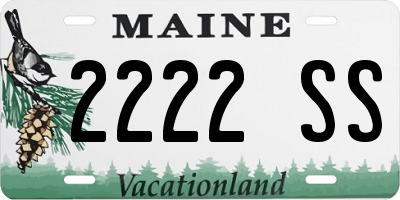 ME license plate 2222SS