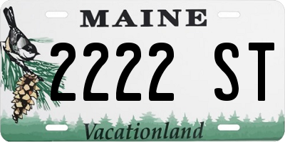 ME license plate 2222ST