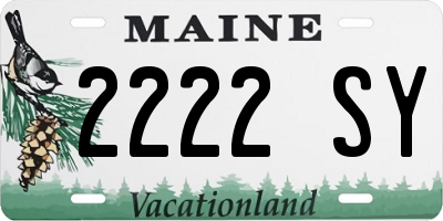 ME license plate 2222SY