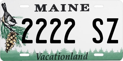 ME license plate 2222SZ