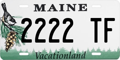 ME license plate 2222TF