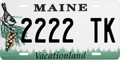 ME license plate 2222TK