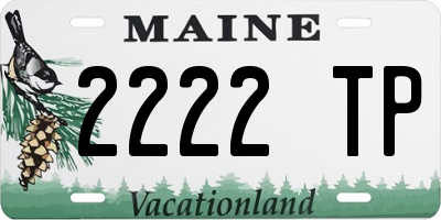 ME license plate 2222TP