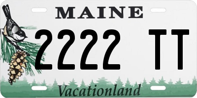ME license plate 2222TT