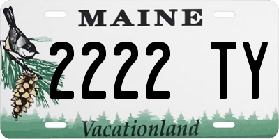ME license plate 2222TY