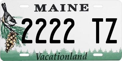 ME license plate 2222TZ