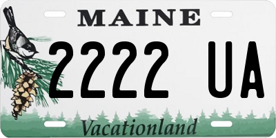 ME license plate 2222UA