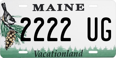 ME license plate 2222UG